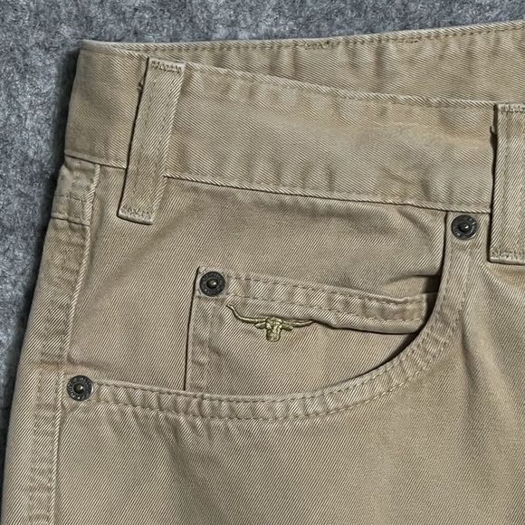 R.M. WILLIAMS AUSTRALIA Jeans Mens TAG 40R FIT 38.5x28 Altered Hem Tan - Picture 16 of 17